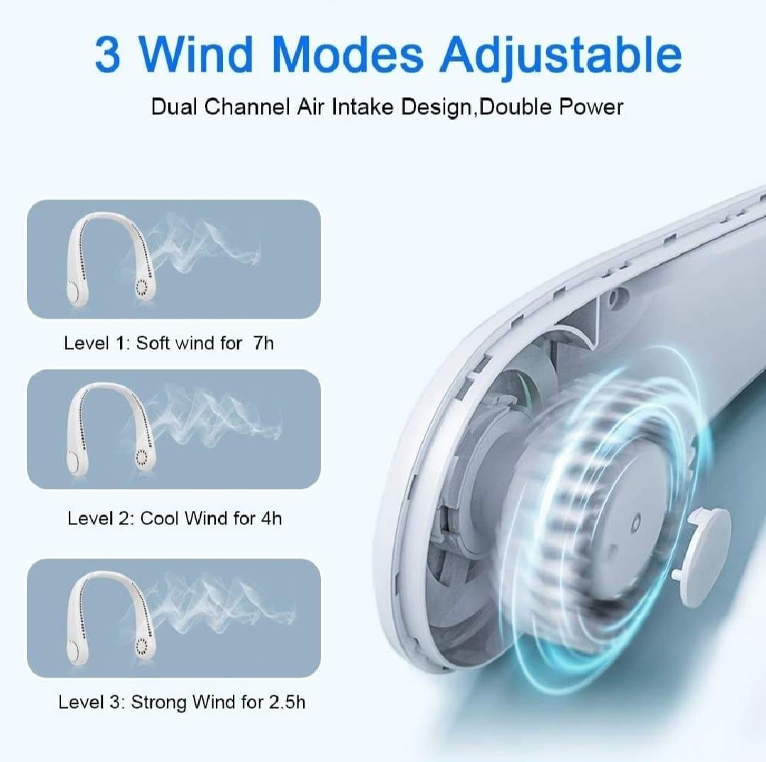 Rechargeable Bladeless Neck Fan Lightweight and portable cooling solution.