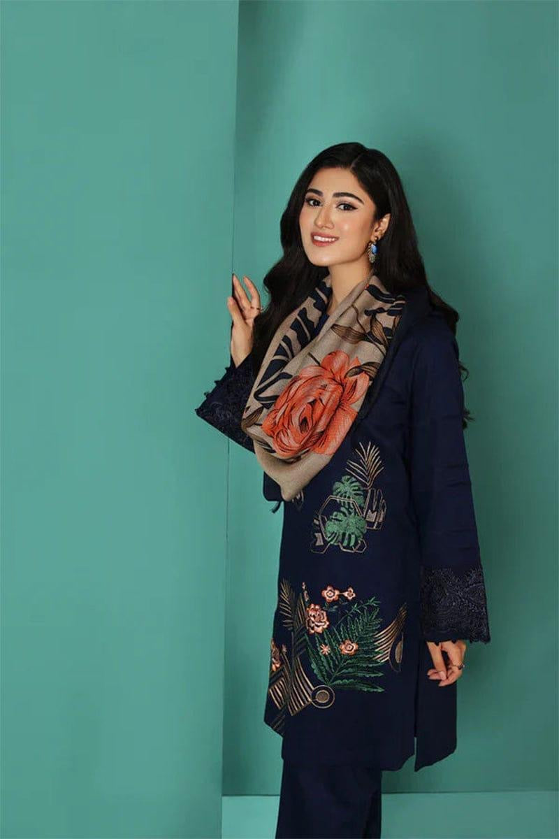 3 Pcs Women's Unstitched Embroidered Suit