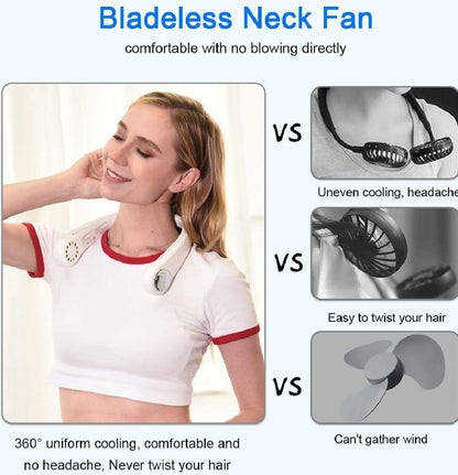 Rechargeable Bladeless Neck Fan Lightweight and portable cooling solution.