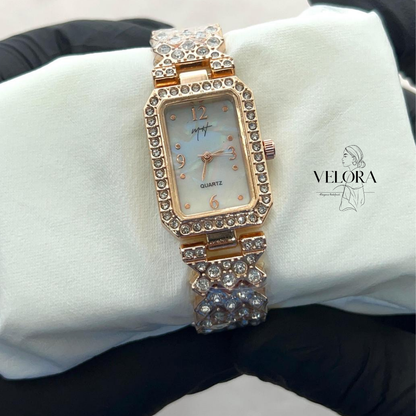 Women's Quartz Square Bracelet Watch - 1 Pc Water Resistant with Textured Strap