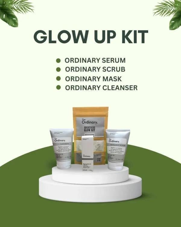 The ordinary  4 in 1 Skincare Bundle - Cleanser, Scrub, Powder Mask & Serum (4 Pcs)